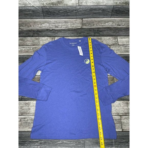 Pacsun Ps/Basics Blue Smiley Face Size long Sleeve - Picture 2 of 5